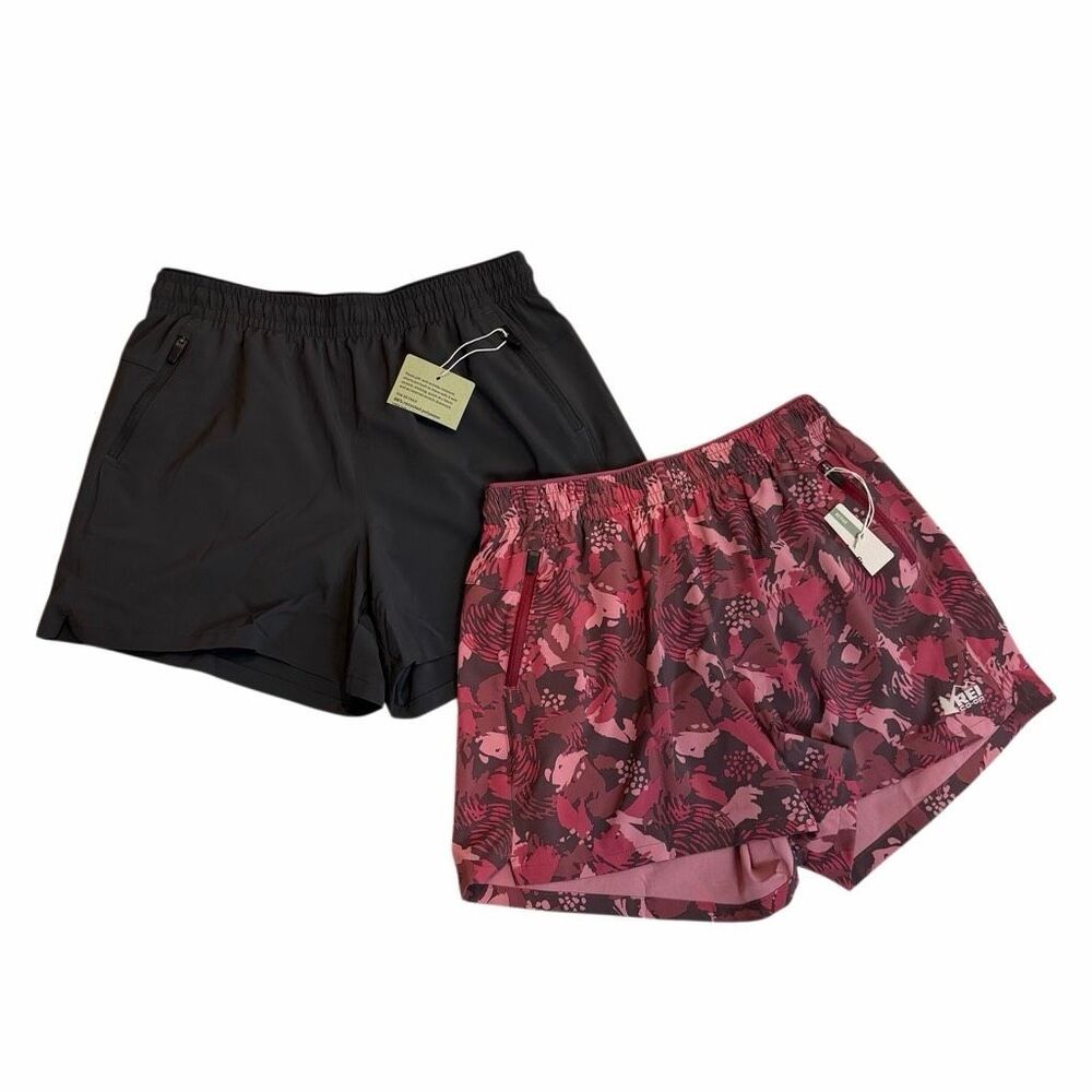 New REI Active Pursuits Shorts- Kids Large - Black and Floral